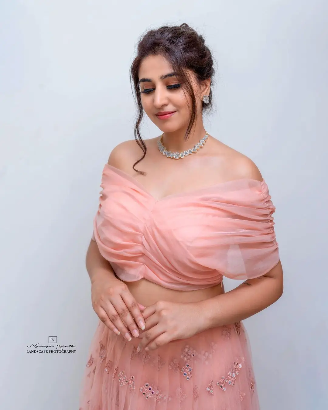 Varshini Sounderajan Wearing Pink Lehenga Choli